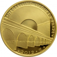 Zlatá mince 5000 Kč Negrelliho Viadukt v Praze 2012 Proof 