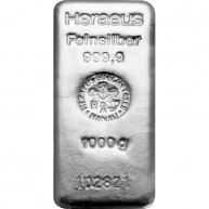 1000g Argor Heraeus / Heraeus Investiční stříbrný slitek
