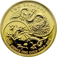 Zlatá investiční mince Dva draci 1 Oz 2018