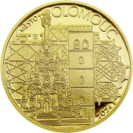 Zlatá mince 5000 Kč Městská památková rezervace Olomouc 2024 Proof