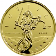 Zlatá investiční mince Gibraltar Lady Justice 1 Oz 2022