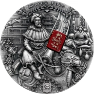  Stříbrná mince Slavní průzkumníci - Marco Polo 2 Oz 2022 Antique Standard