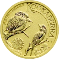 Zlatá investiční mince Kookaburra Ledňáček 1/10 Oz 2023