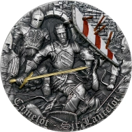 Stříbrná mince série Camelot - Sir Lancelot 2 Oz Ultra high relief 2022 Antique Standard