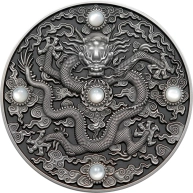 Stříbrná mince Dragon Art - Čínská dynastie Čching 2 Oz 2023 Antique Standard