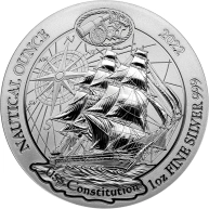 Stříbrná investiční mince USS Constitution - Nautical Ounce 1 Oz 2022