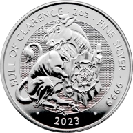 Stříbrná investiční mince The Royal Tudor Beasts - The Bull of Clarence 2 Oz 2023