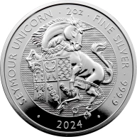 Stříbrná investiční mince The Royal Tudor Beasts - The Seymour Unicorn 2 Oz 2024