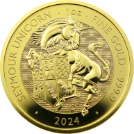 Zlatá investiční mince The Royal Tudor Beasts - The Seymour Unicorn 1 Oz 2024