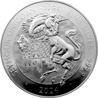 Stříbrná investiční mince The Royal Tudor Beasts - The Seymour Unicorn 10 Oz 2024