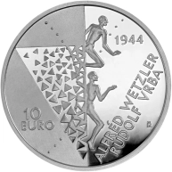 Stříbrná mince Podání Zprávy o vyhlazovacích táborech Auschwitz a Birkenau - 80. výročí 2024 Proof