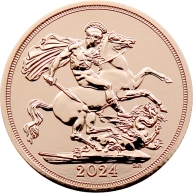 Zlatá investiční mince Sovereign Král Karel III. 