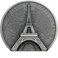 Stříbrná mince 2 Oz Eiffelova věž Ultra High Relief 2024 Antique Standard