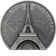 Stříbrná mince 5 Oz Eiffelova věž Ultra High Relief 2024 Antique Standard