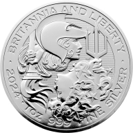 Stříbrná investiční mince Britannia and Liberty 1 Oz 2024
