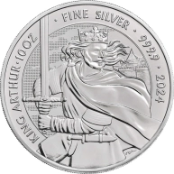 Stříbrná investiční mince Mýty a legendy - Král Artuš 10 Oz 2024