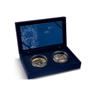 Exkluzivní sada stříbrných mincí Dragon High Relief 2024 Antique Standard