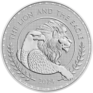 Stříbrná investiční mince British Lion and American Eagle 1 Oz 2024