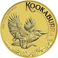Zlatá investiční mince Kookaburra Ledňáček 1/10 Oz 2024