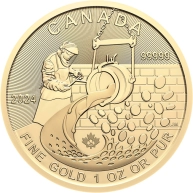 Zlatá investiční mince Zlatá horečka na Klondiku - Rafinace zlata 1 Oz 2024 (.99999)