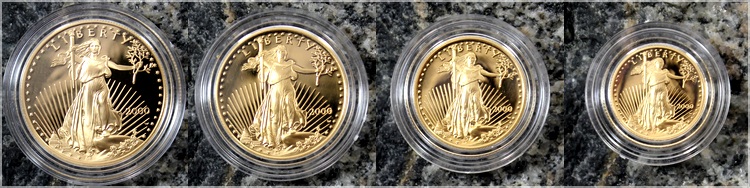 american gold eagle 2000 sada zlatych minci proof